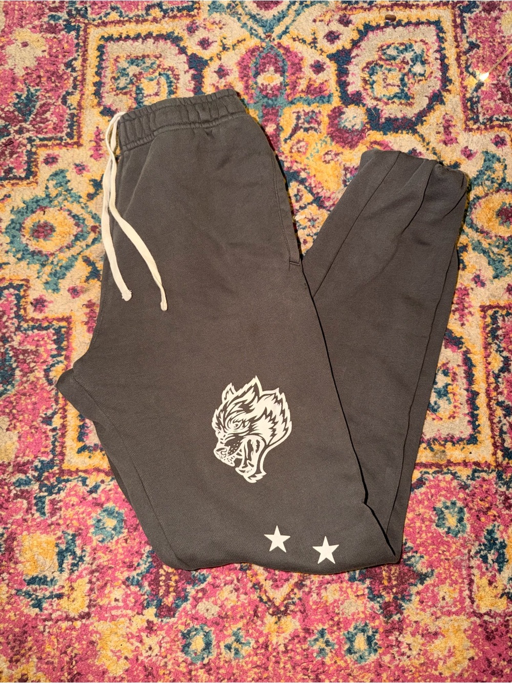 SHE Dark Gray Graphic Jogger Sweatpants with Drawstring